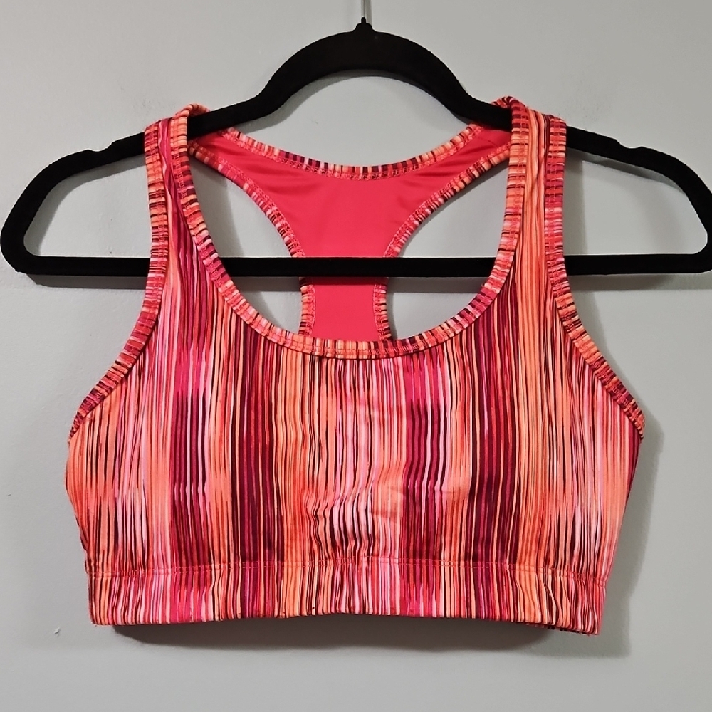 Balance Collections Vibrant Striped Support Sports Bra  Size L #1195